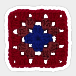 Pink Vintage Crochet Granny Square Sticker